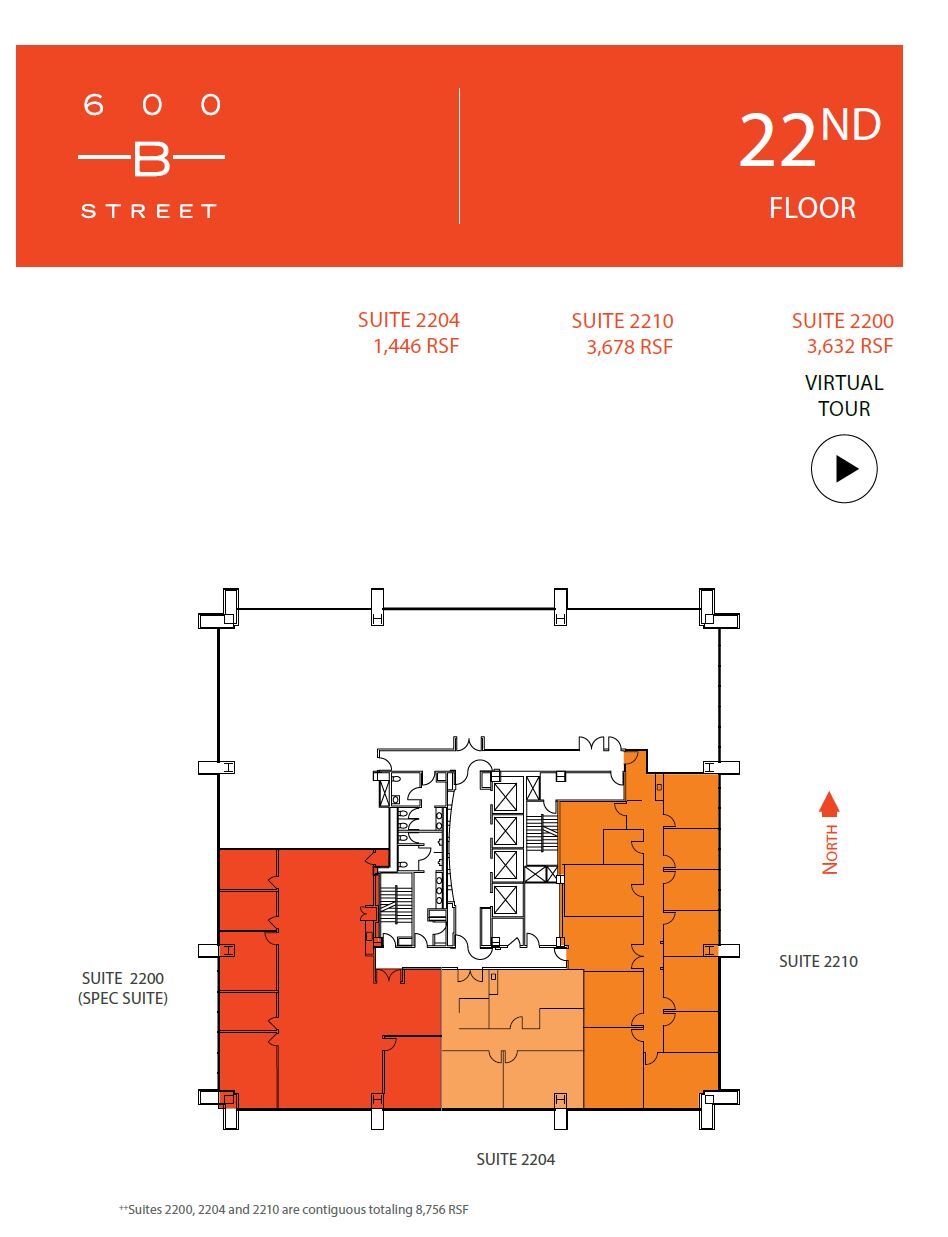 600 B St, San Diego, CA à louer Plan d  tage- Image 1 de 1