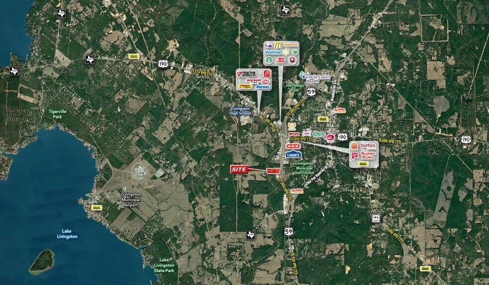 US 59 South, Livingston, TX à vendre - Aérien - Image 3 de 3