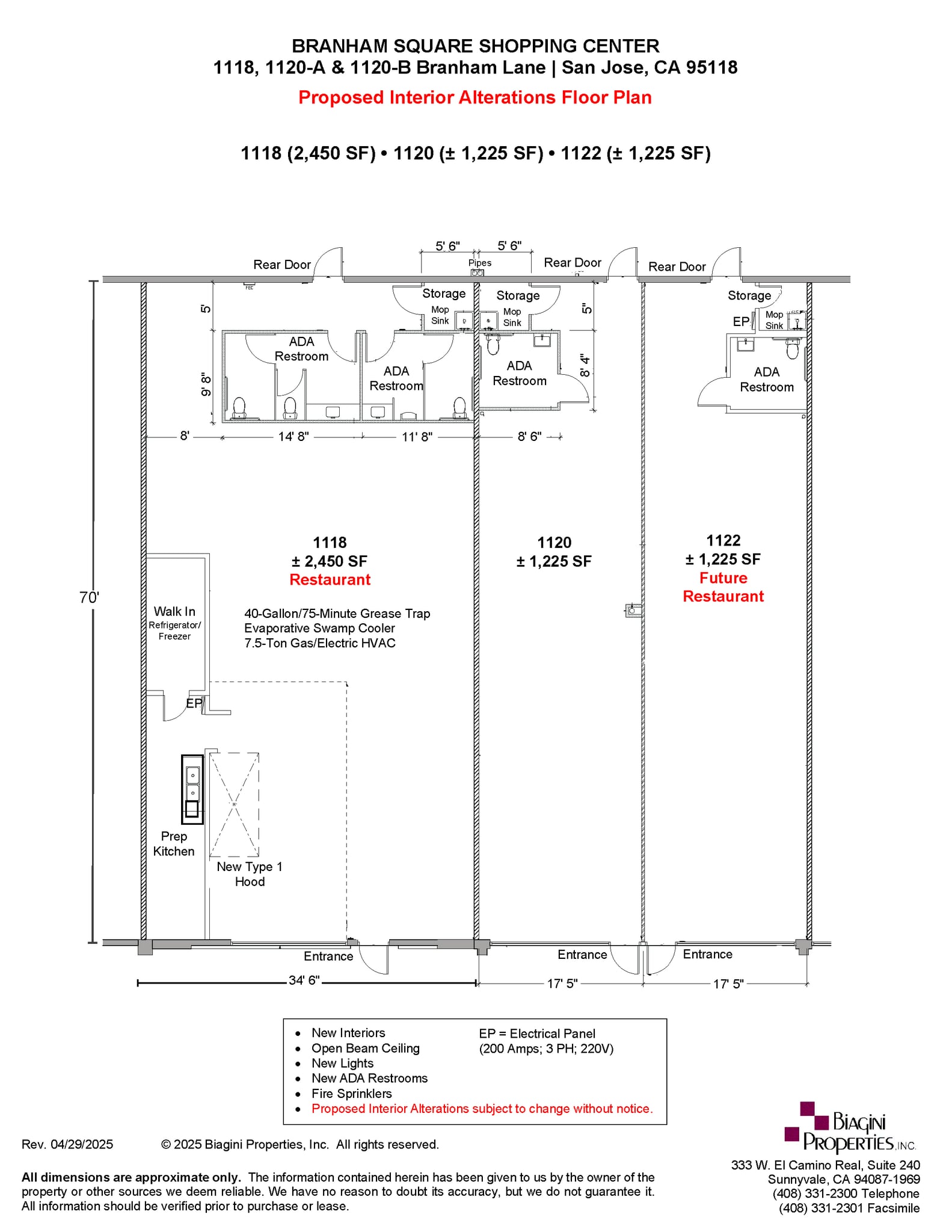 1114-1130 Branham Ln, San Jose, CA for lease Floor Plan- Image 1 of 10