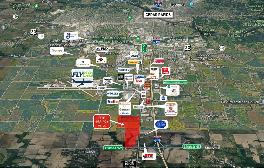 1065 Highway 965 NW, Cedar Rapids, IA à vendre - Aérien - Image 2 de 2