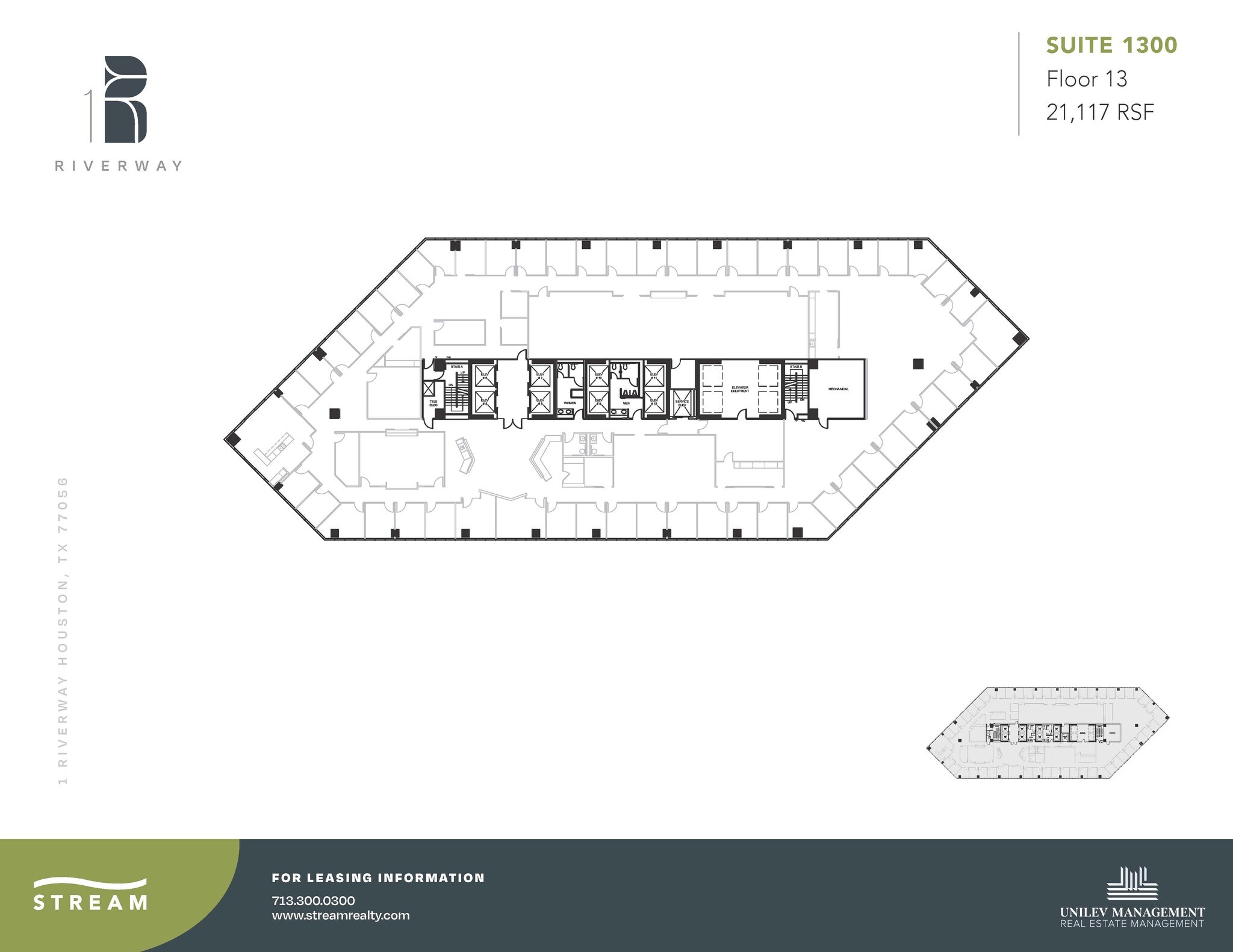 1 Riverway, Houston, TX à louer Plan d  tage- Image 1 de 1