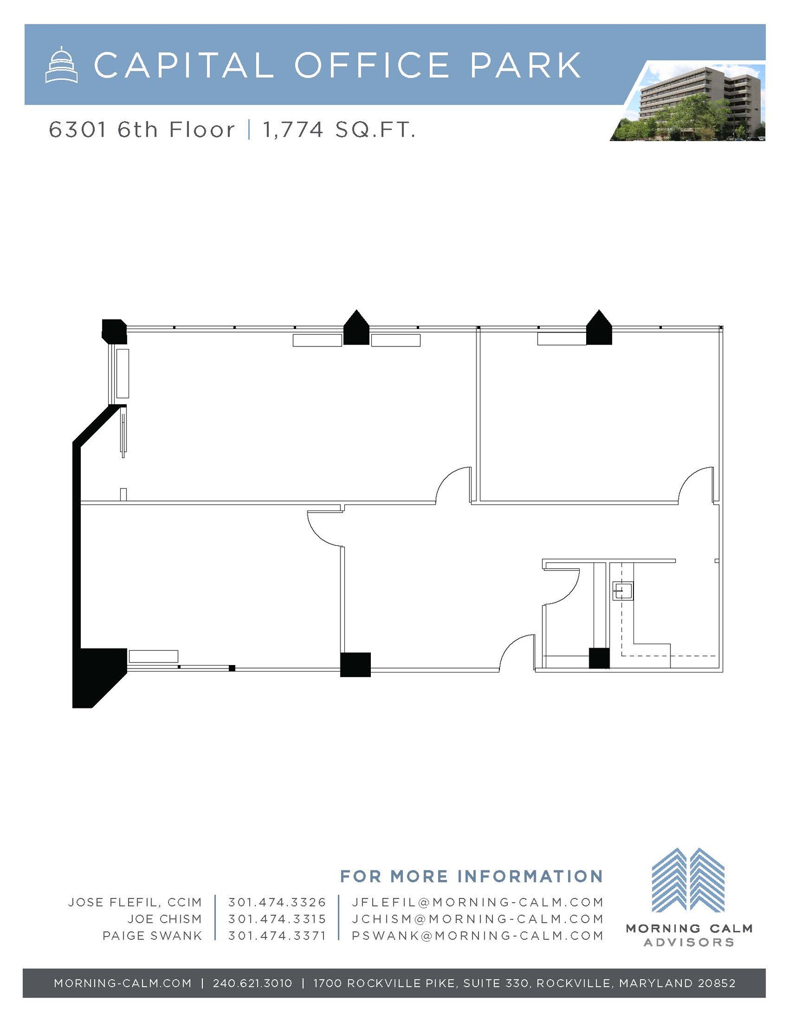 6301 Ivy Ln, Greenbelt, MD à louer Plan d’étage- Image 1 de 4