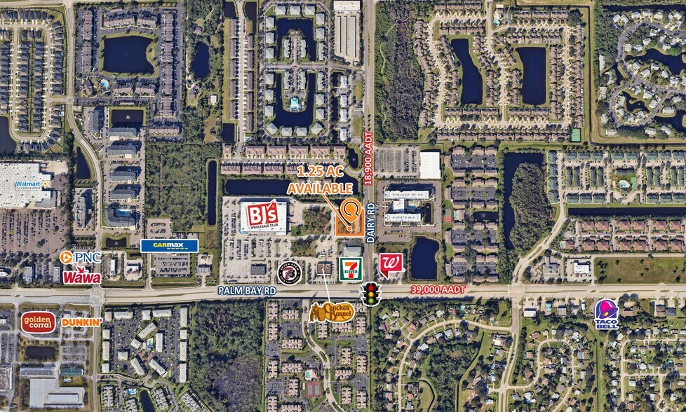 Palm Bay Rd & Dairy Rd, Melbourne, FL for sale - Aerial - Image 1 of 3