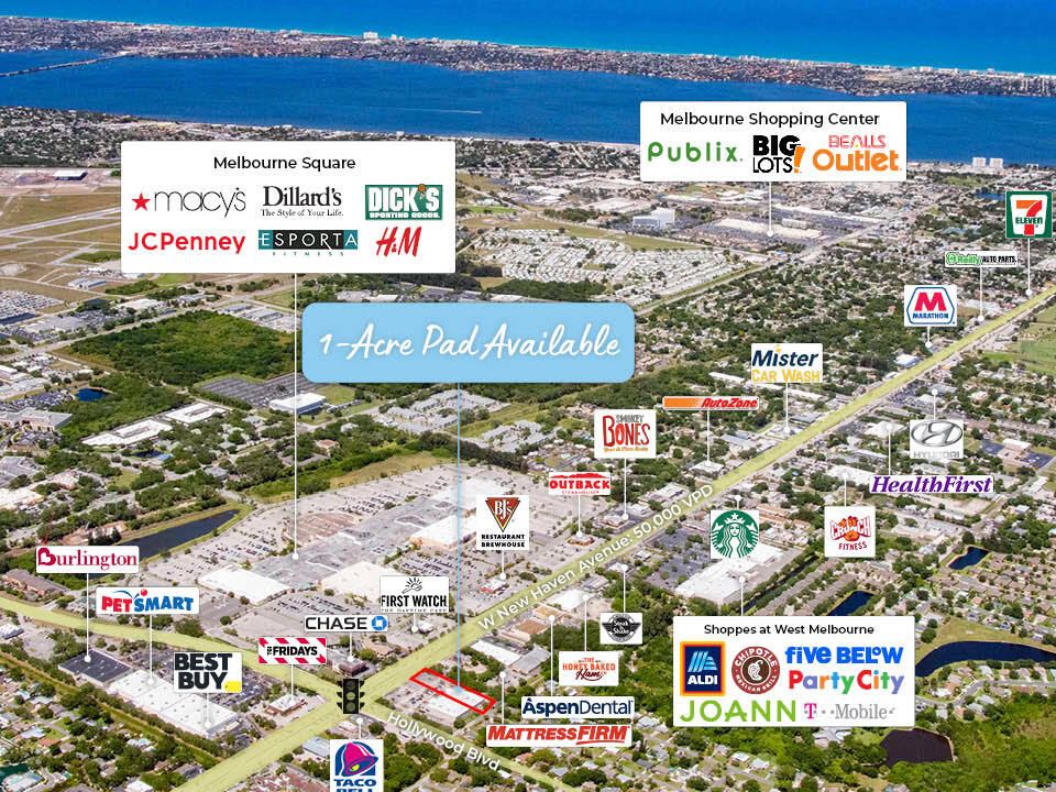 1955 W New Haven Ave, West Melbourne, FL for lease Aerial- Image 1 of 5