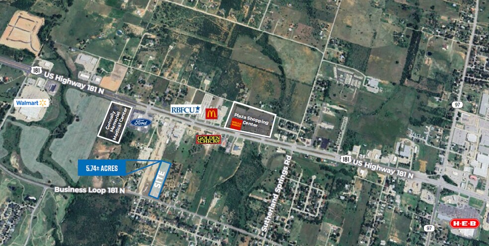 Turner Lane S Side Hwy 181, Floresville, TX for sale - Aerial - Image 2 of 2