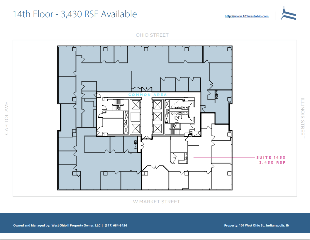 101 W Ohio St, Indianapolis, IN à louer Plan d’étage- Image 1 de 1