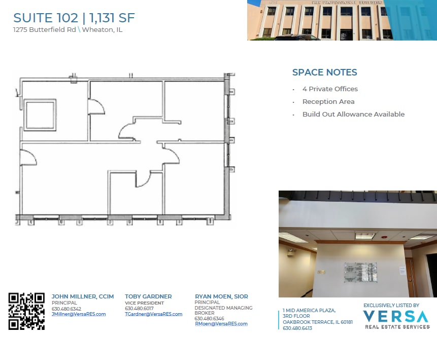 1275 E Butterfield Rd, Wheaton, IL à louer Plan d’étage- Image 1 de 1