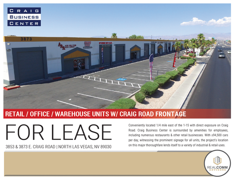 3853 E Craig Rd, North Las Vegas, NV for lease - Building Photo - Image 1 of 4