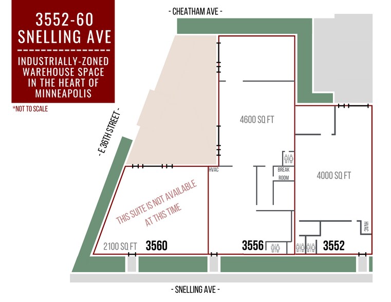 3552-3556 Snelling Ave, Minneapolis, MN à louer - Plan d’étage - Image 2 de 5