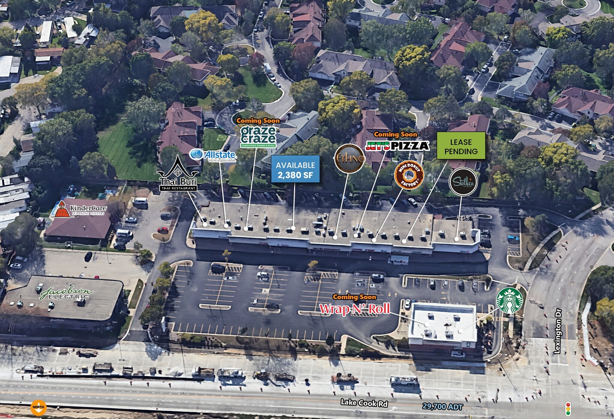 1041-1083 Lake Cook Rd, Wheeling, IL for lease Aerial- Image 1 of 3