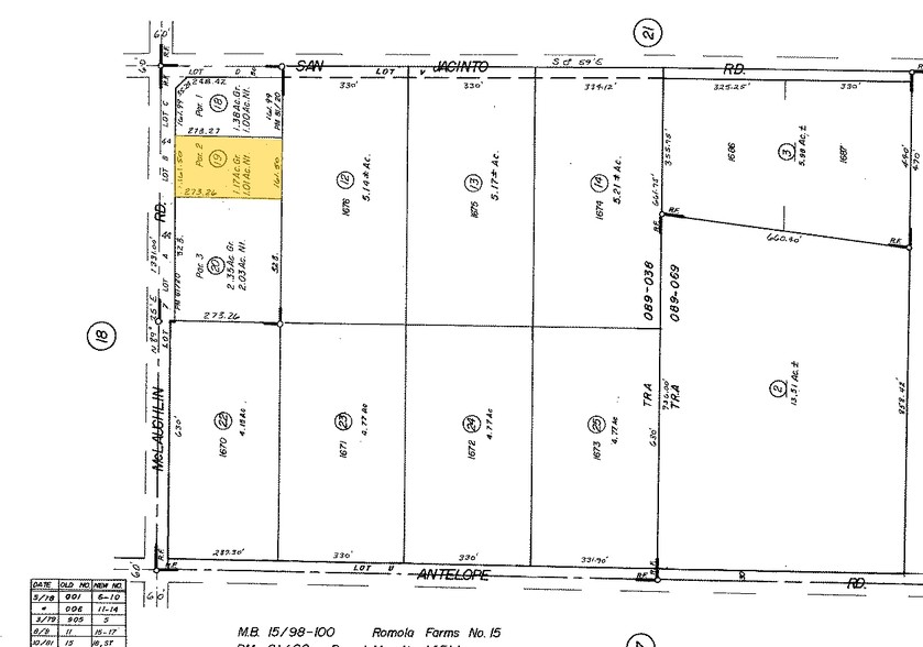 McLaughlin Rd @ SWC McLauglin Rd. & San Jacinto Rd, Menifee, CA à vendre - Plan cadastral - Image 2 de 2