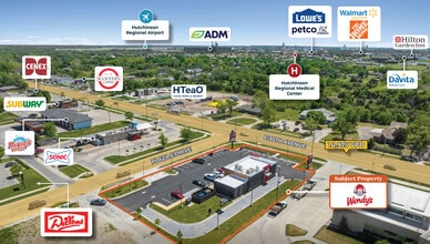 1524 E 30th Ave, Hutchinson, KS - Aerial  map view