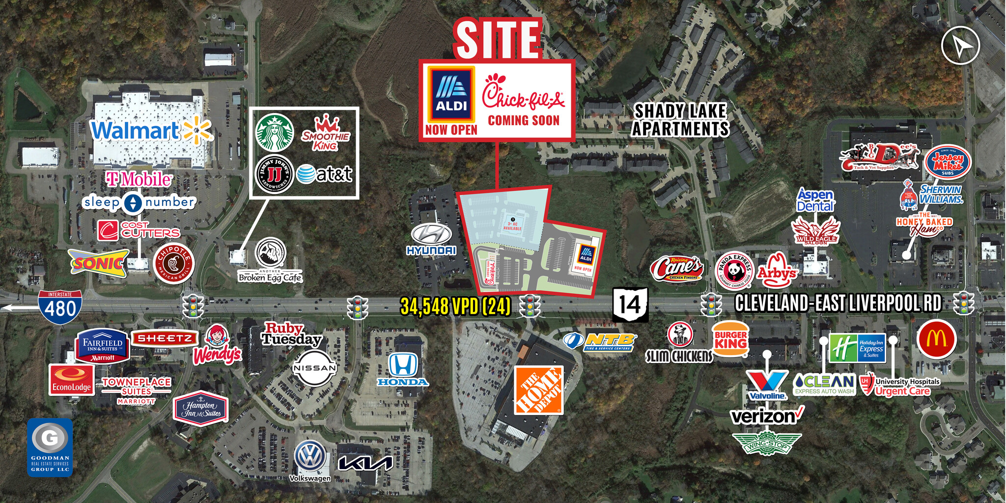 9610 State Route 14, Streetsboro, OH for lease Aerial- Image 1 of 6