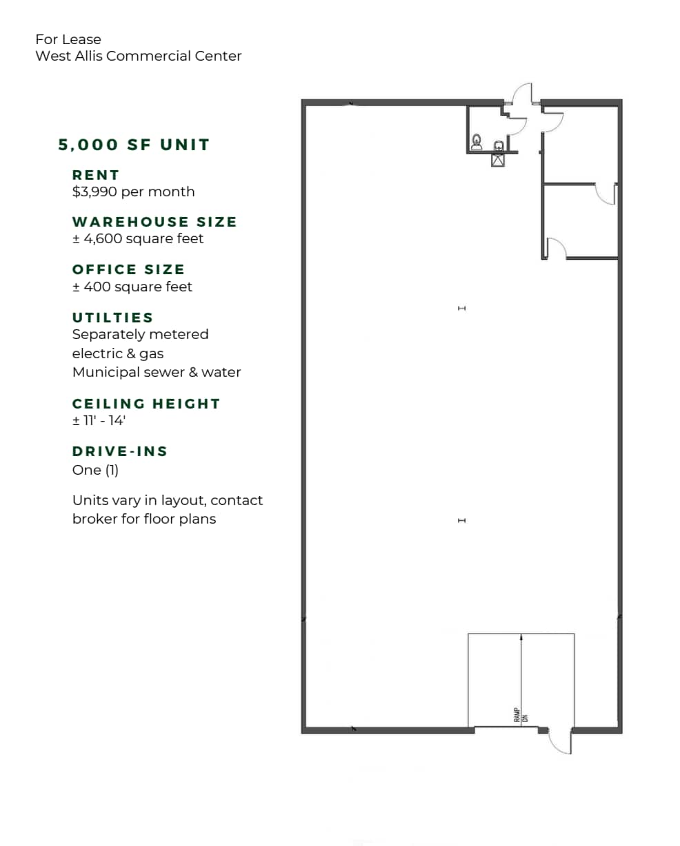 2005 S 54th St, West Allis, WI for lease Floor Plan- Image 1 of 1