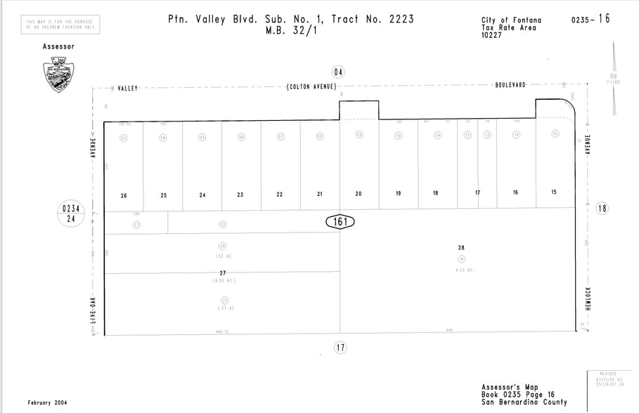 10157-10167 Live Oak Ave, Fontana, CA for lease - Plat Map - Image 3 of 7