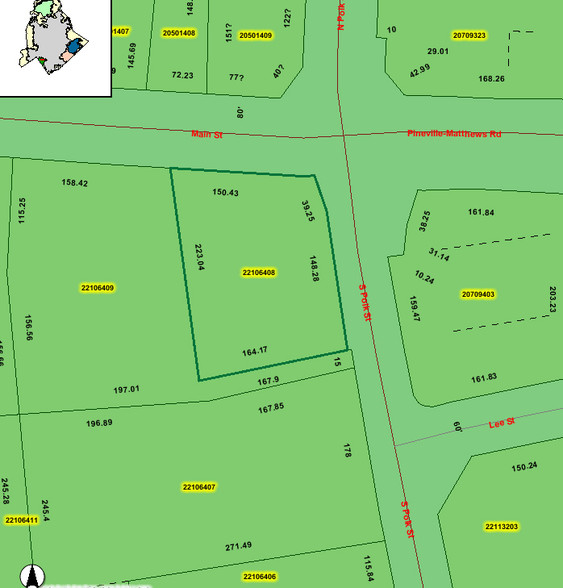 100 S Polk St, Pineville, NC à vendre - Plan cadastral - Image 2 de 10