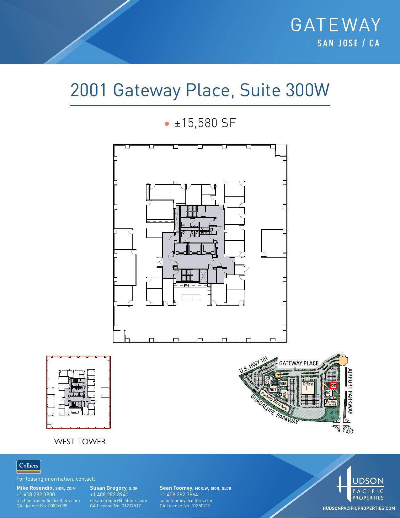 2033 Gateway Pl, San Jose, CA à louer Plan d’étage- Image 1 de 1