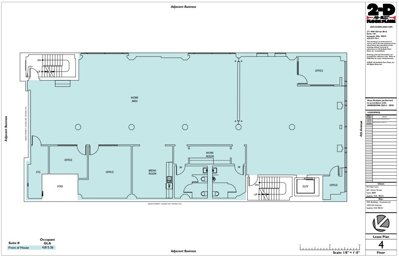 1624 4th Ave, Seattle, WA for lease Floor Plan- Image 1 of 1