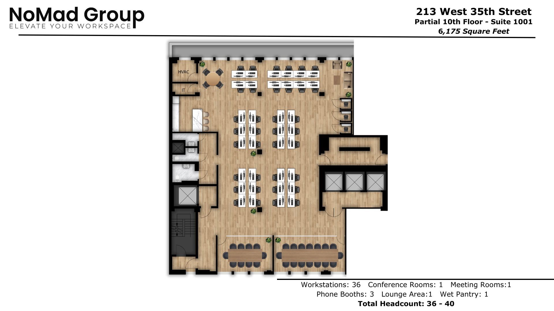 213 W 35th St, New York, NY à louer Plan d  tage- Image 1 de 8