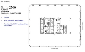 1 Sansome St, San Francisco, CA à louer Plan d’étage- Image 1 de 1