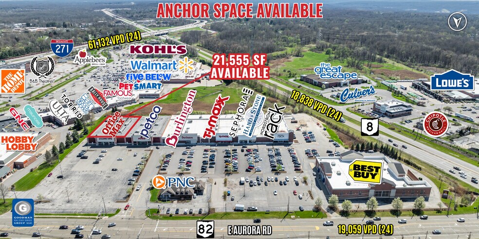 496-524 E Aurora Rd, Macedonia, OH à louer - Photo du bâtiment - Image 2 de 6