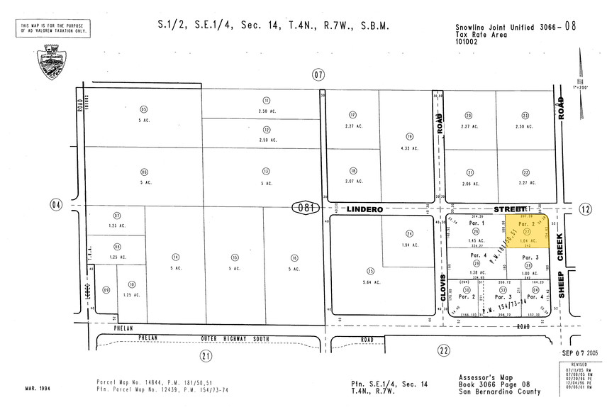 9790 Sheep Creek Rd, Phelan, CA à vendre - Plan cadastral - Image 1 de 1