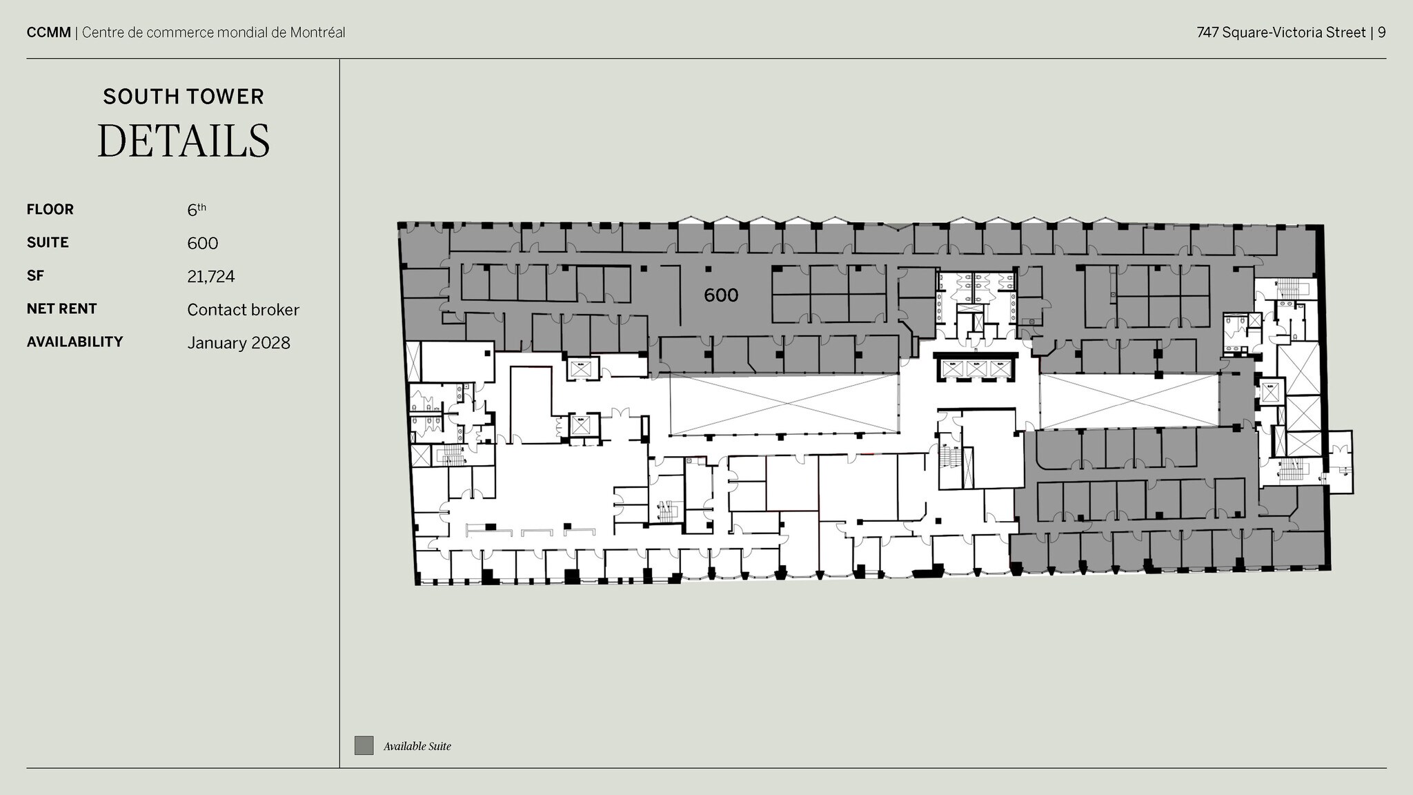 747 Rue Du Square-Victoria, Montréal, QC à louer Plan d’étage- Image 1 de 1