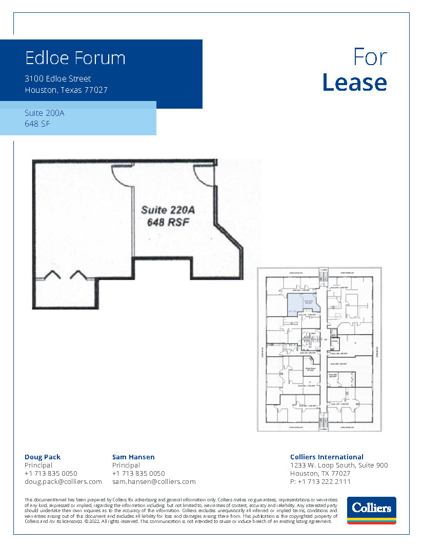 3100 Edloe St, Houston, TX à louer Plan d  tage- Image 1 de 1