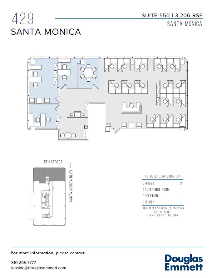 429 Santa Monica Blvd, Santa Monica, CA à louer Plan d  tage- Image 1 de 1