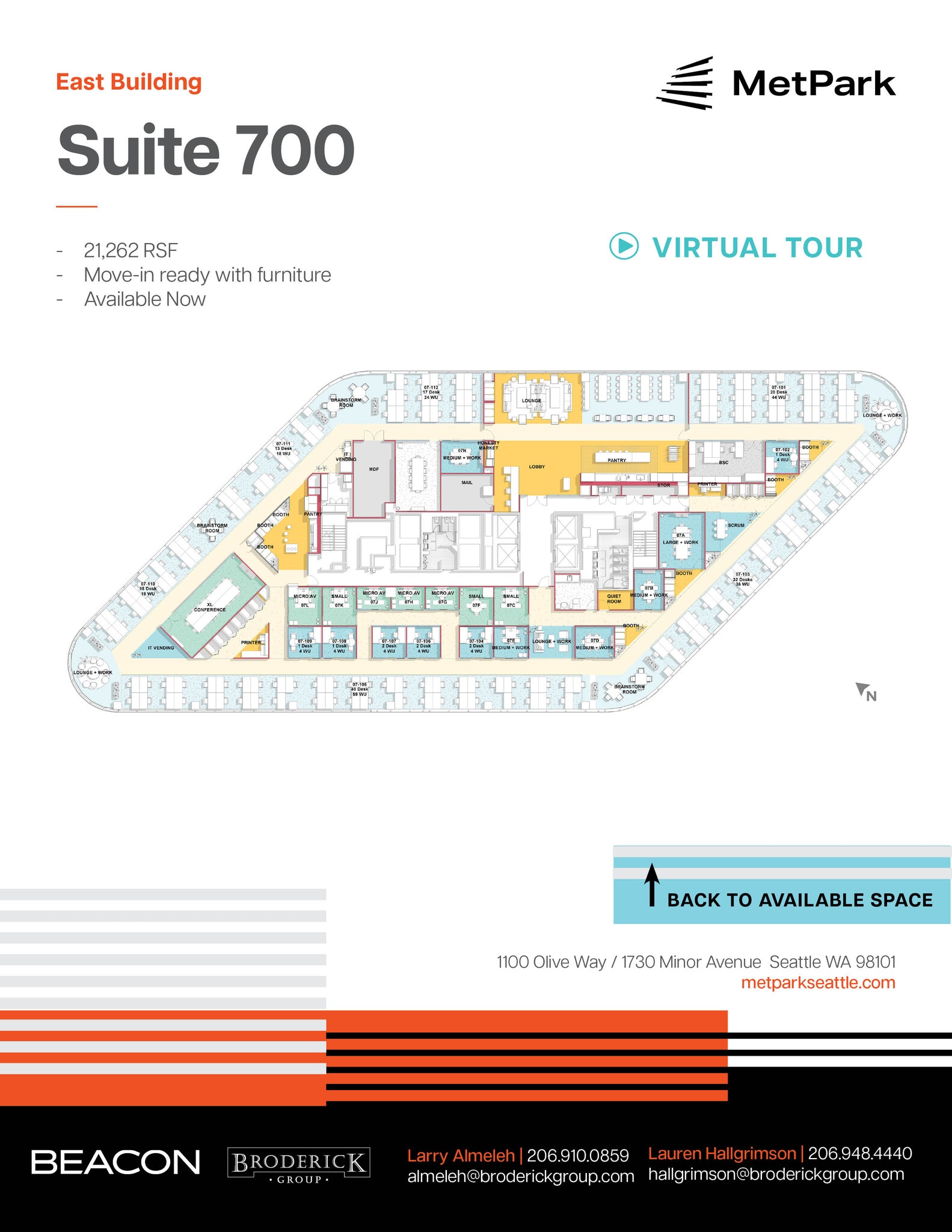1100 Olive Way, Seattle, WA à louer Plan d’étage- Image 1 de 1