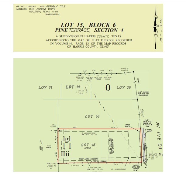 1535 Antoine Dr, Houston, TX à vendre - Plan cadastral - Image 2 de 2