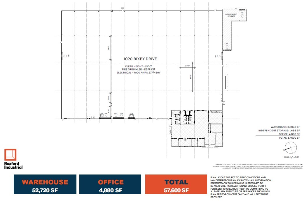 1020 Bixby Dr, City Of Industry, CA for lease Floor Plan- Image 1 of 2