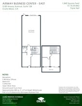 3100 Airway Ave, Costa Mesa, CA à louer Plan d’étage- Image 1 de 1