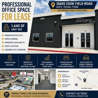 Plus de détails pour 26605 Cook Field Rd, Katy, TX - Bureau à louer