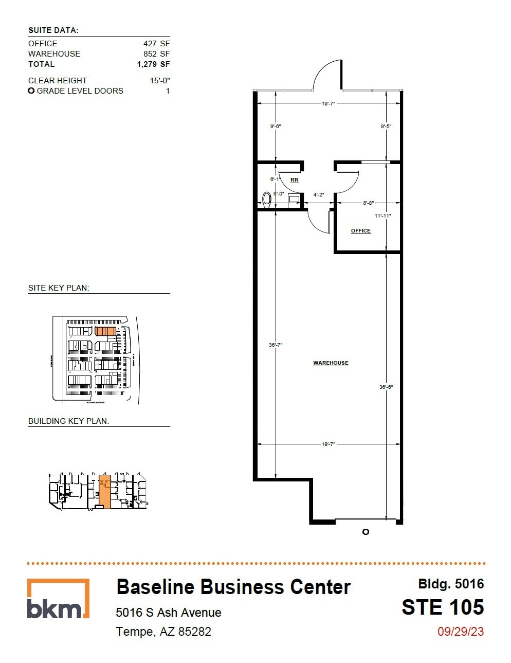5024 S Ash Ave, Tempe, AZ for lease Floor Plan- Image 1 of 4