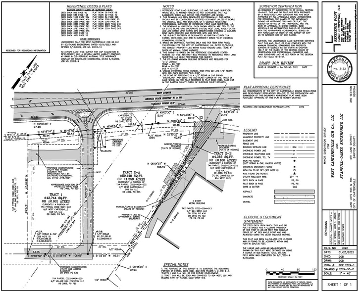 952 West Ave, Cartersville, GA à louer - Plan cadastral - Image 3 de 3