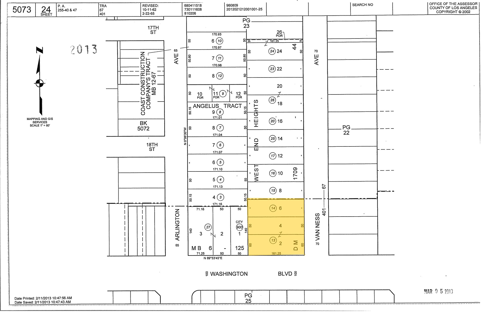 2461 W Washington Blvd, Los Angeles, CA à louer Plan cadastral- Image 1 de 2