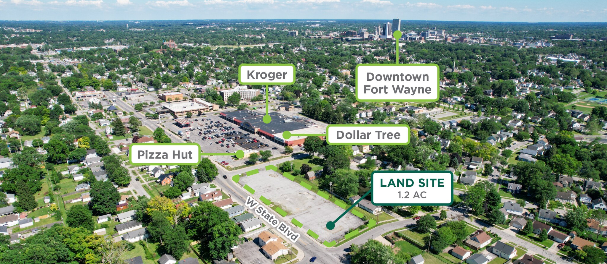 1329 W State Blvd, Fort Wayne, IN à vendre Aérien- Image 1 de 6