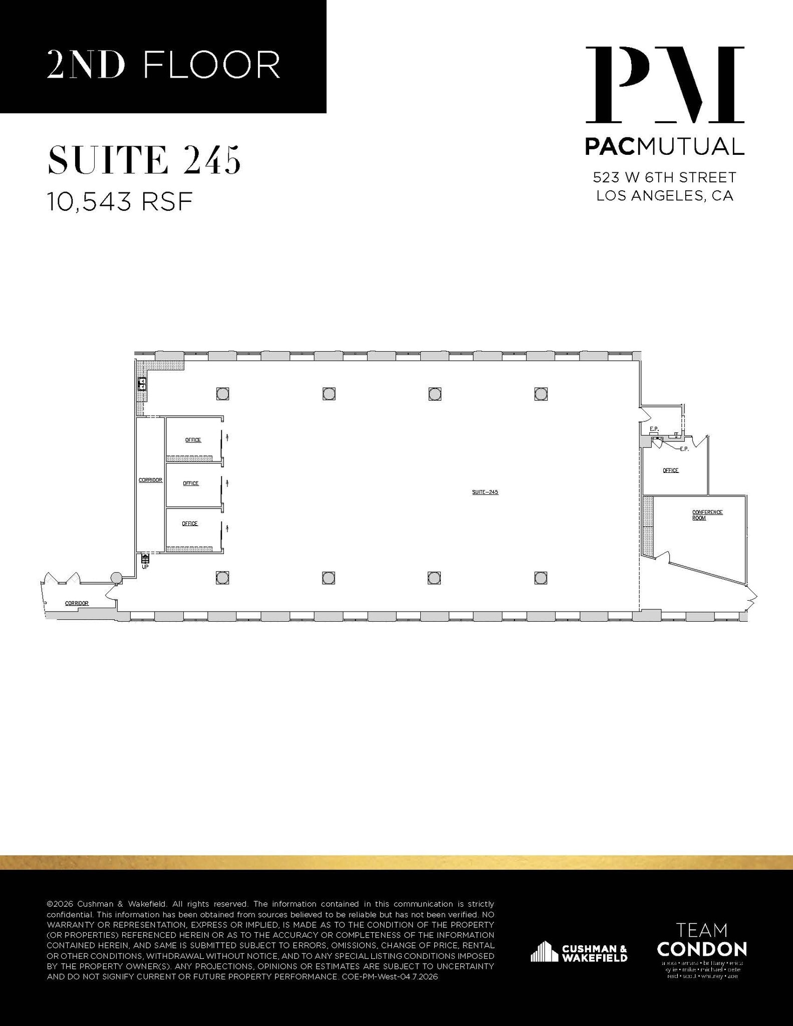523 W 6th St, Los Angeles, CA à louer Plan d’étage- Image 1 de 2