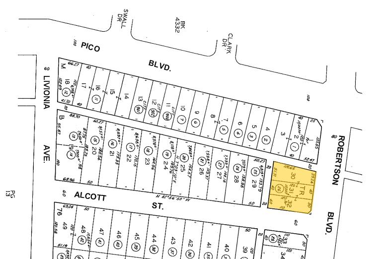 1417-1429 S Robertson Blvd, Los Angeles, CA à vendre - Plan cadastral - Image 1 de 1