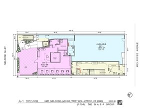 8461 Melrose Ave, West Hollywood, CA à louer Plan d’étage- Image 1 de 1
