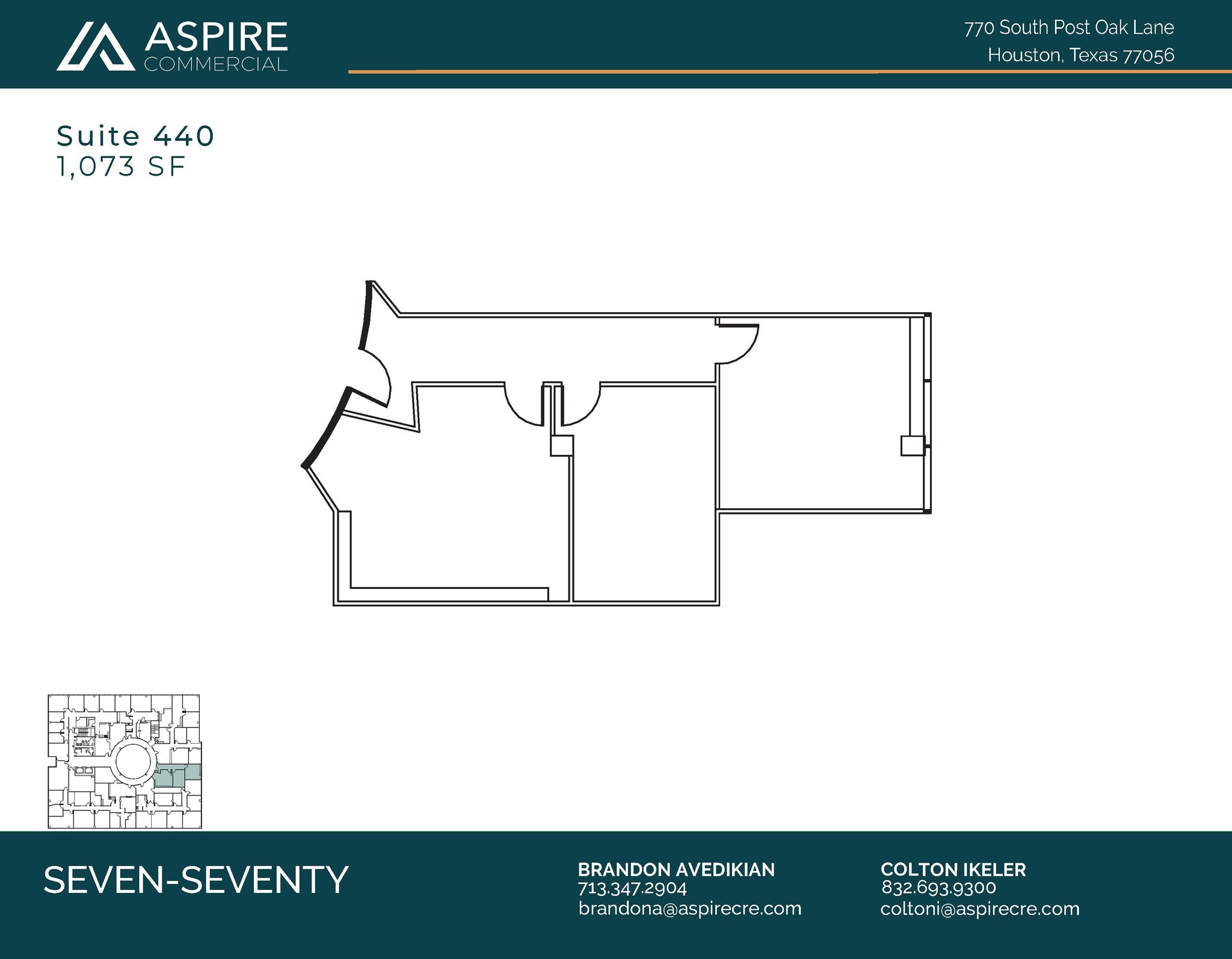 770 S Post Oak Ln, Houston, TX à louer Plan d’étage- Image 1 de 1