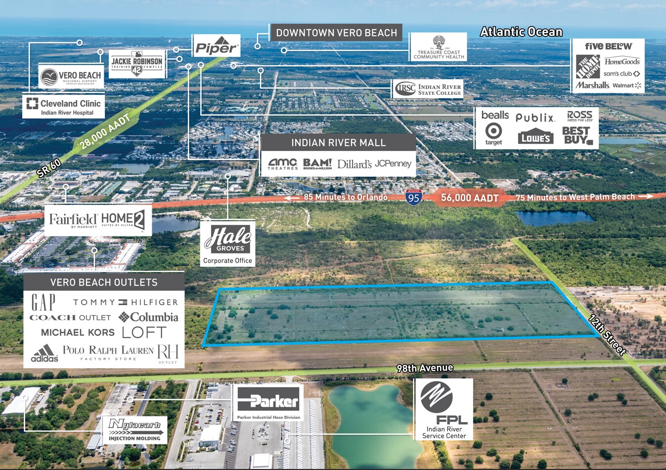 12th Street St, Vero Beach, FL for sale Aerial- Image 1 of 4