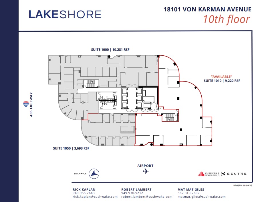 18101 Von Karman Ave, Irvine, CA for lease Floor Plan- Image 1 of 3