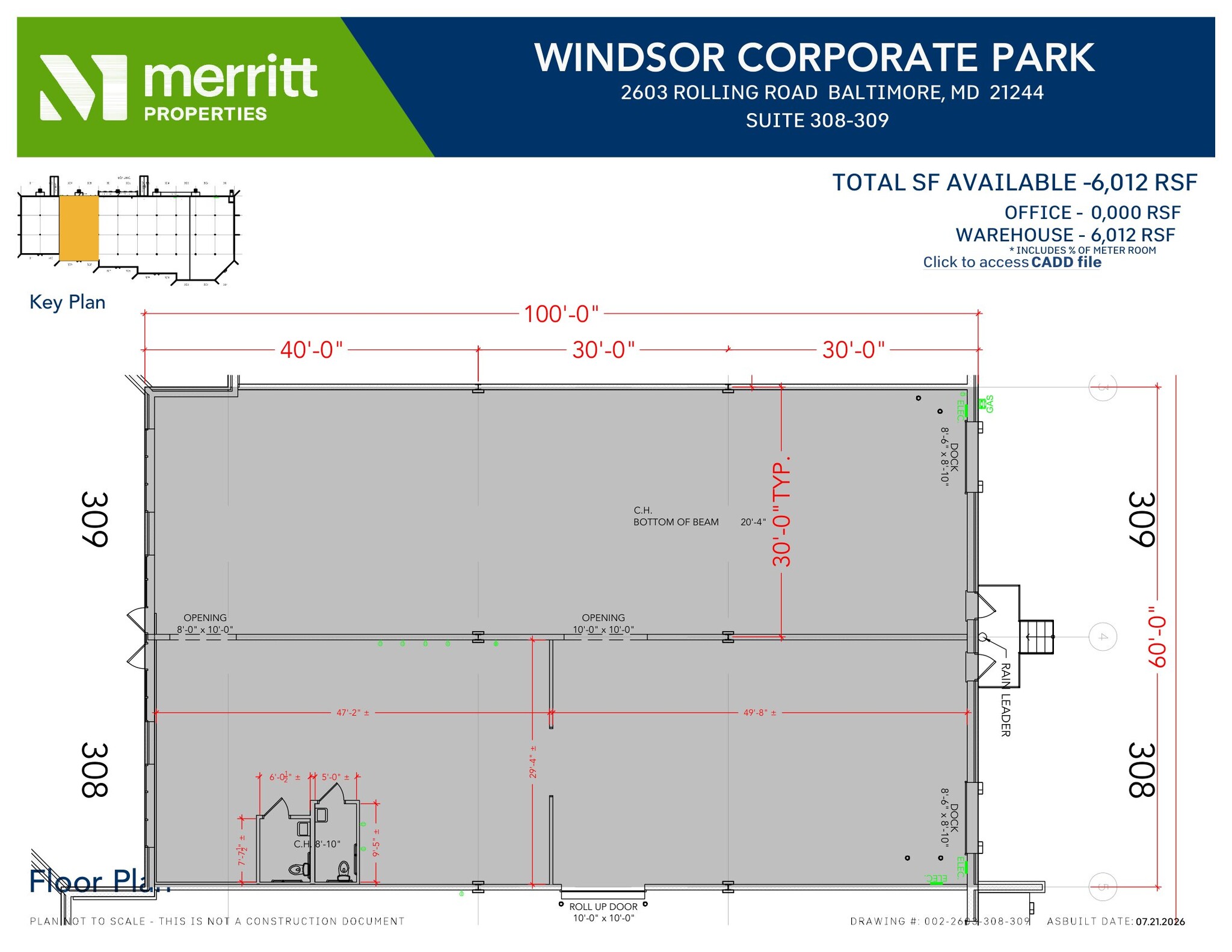 2601 N Rolling Rd, Windsor Mill, MD à louer Plan d’étage- Image 1 de 2
