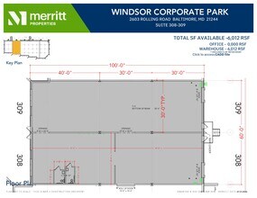 2601 N Rolling Rd, Windsor Mill, MD à louer Plan d’étage- Image 1 de 2