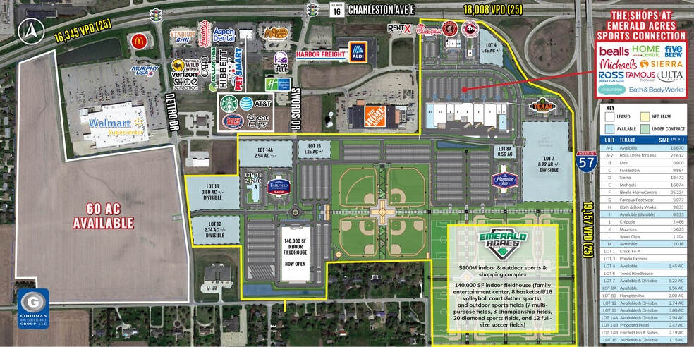 0 I-57 & Charleston Ave, Mattoon, IL for sale - Aerial - Image 2 of 5