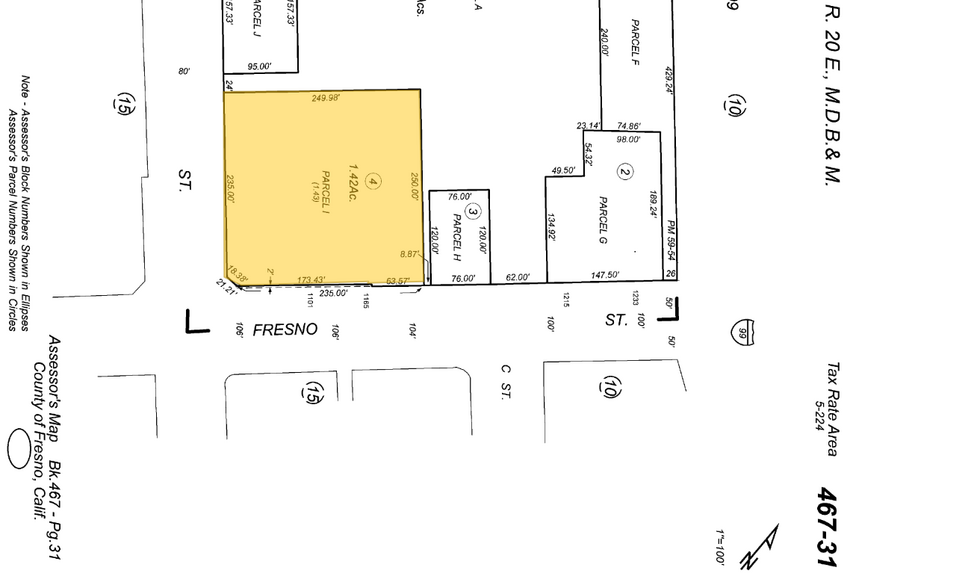 1101 Fresno St, Fresno, CA à vendre - Plan cadastral - Image 2 de 3