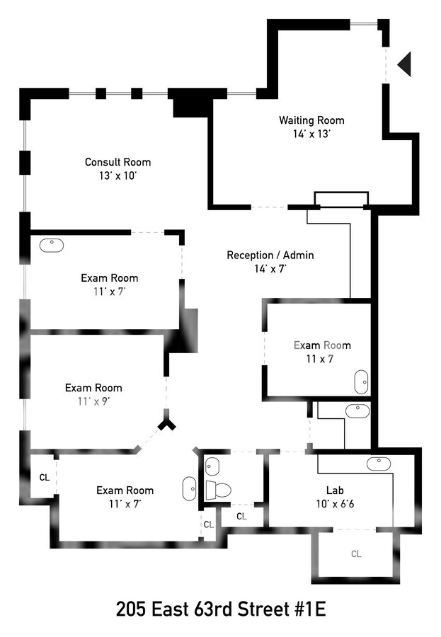 205 E 63rd St, New York, NY 10065 - Unit 1E - - Floor Plan - Image 1 of 1