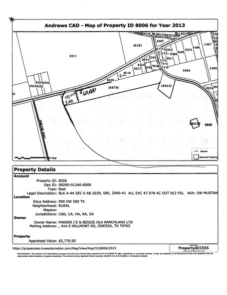 0 SW Mustang Dr Lot 5, Andrews, TX à vendre - Plan cadastral - Image 1 de 1